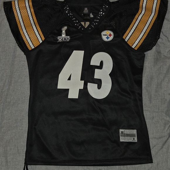 Reebok Tops - Reebok Troy Polamalu Steelers Super Bowl XLV Jersey L